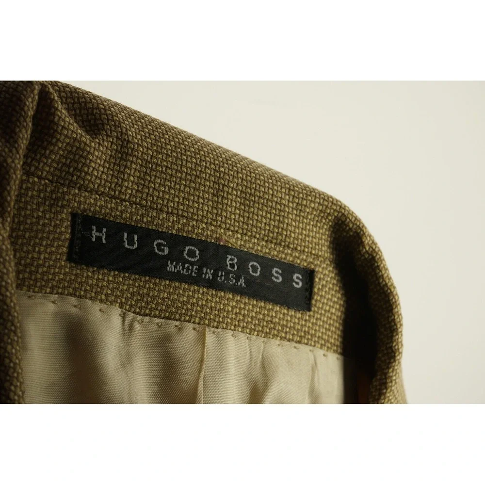 Hugo Boss Loro Piana Superfine Wool & Silk Men's 42L Basket‎ Woven Brown Blazer